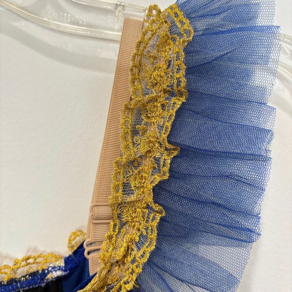 Classical Ballet Tutu Child XL Royal Blue Gold Trim Elegant Revolution Dancewear - Picture 14 of 16
